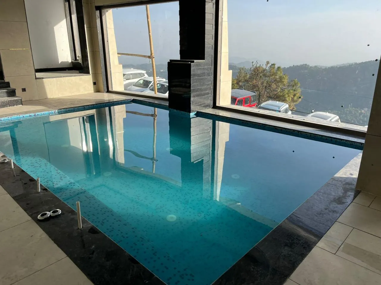 Pool construction in progress
